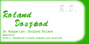 roland doszpod business card